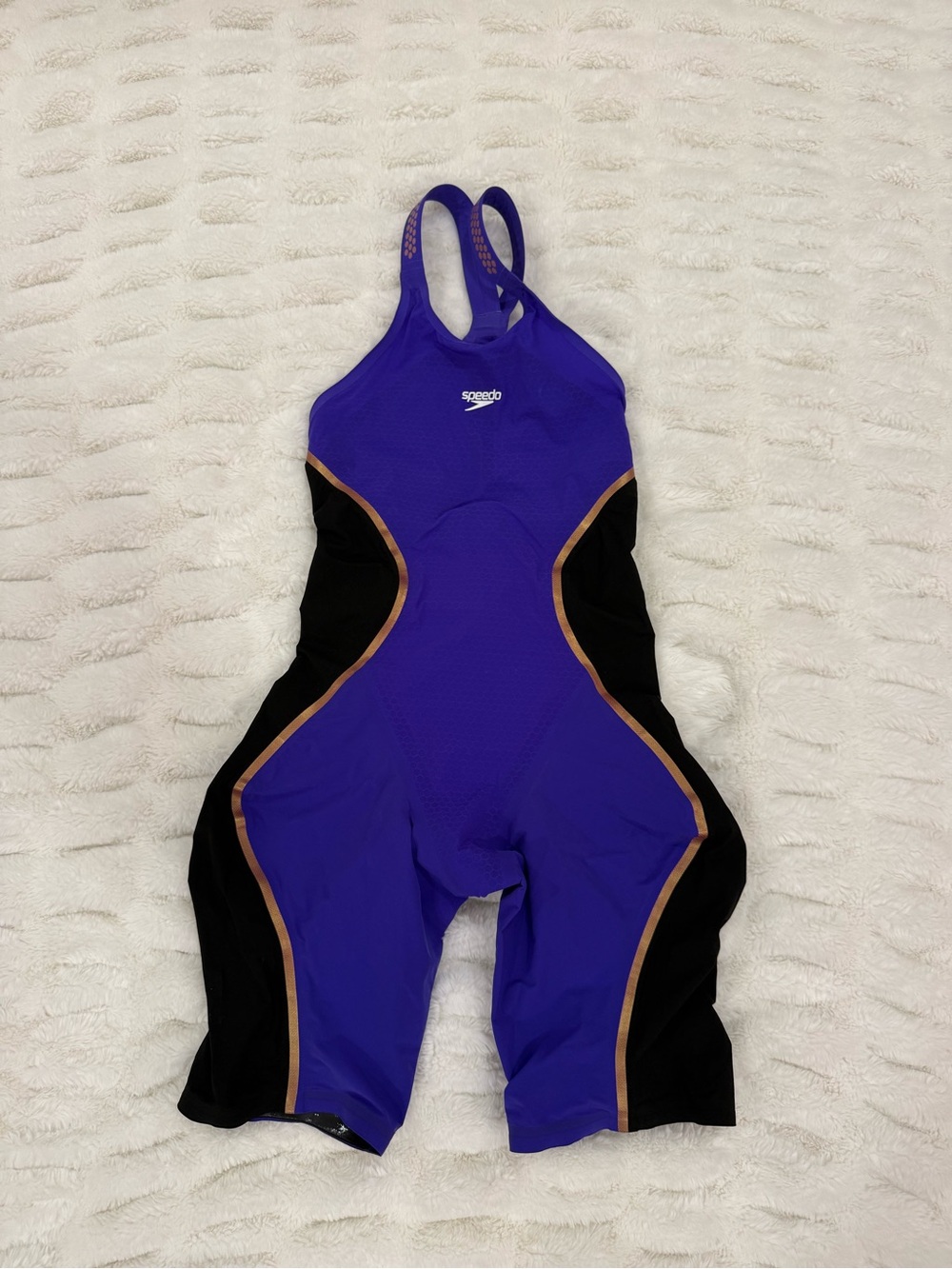 Speedo Purple, Black & Gold Trim Elite Racing Suit